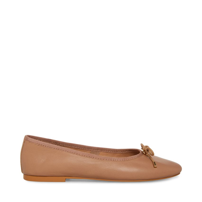 Brown Steve Madden Blossoms Leather Women\'s Ballet Flats | PH 5379GKC